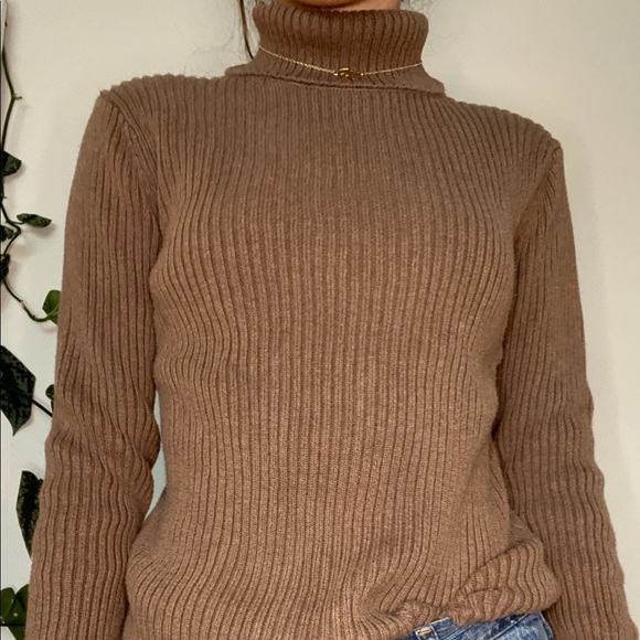 Brown Sonoma Ribbed Turtleneck Sweater - Picture 5 of 6